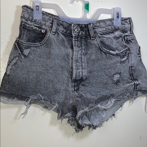 Black high waisted jean shorts distressed